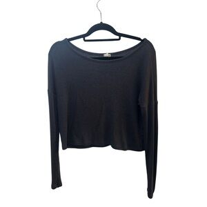 Garage Dark Grey Loose Fitting Long Sleeve Top